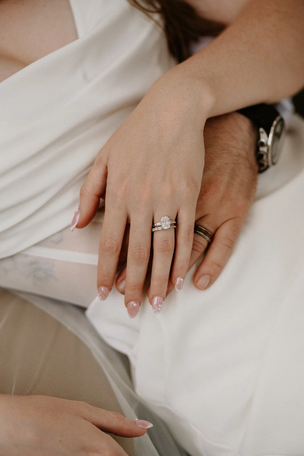 Bride and groom in Montana mountains