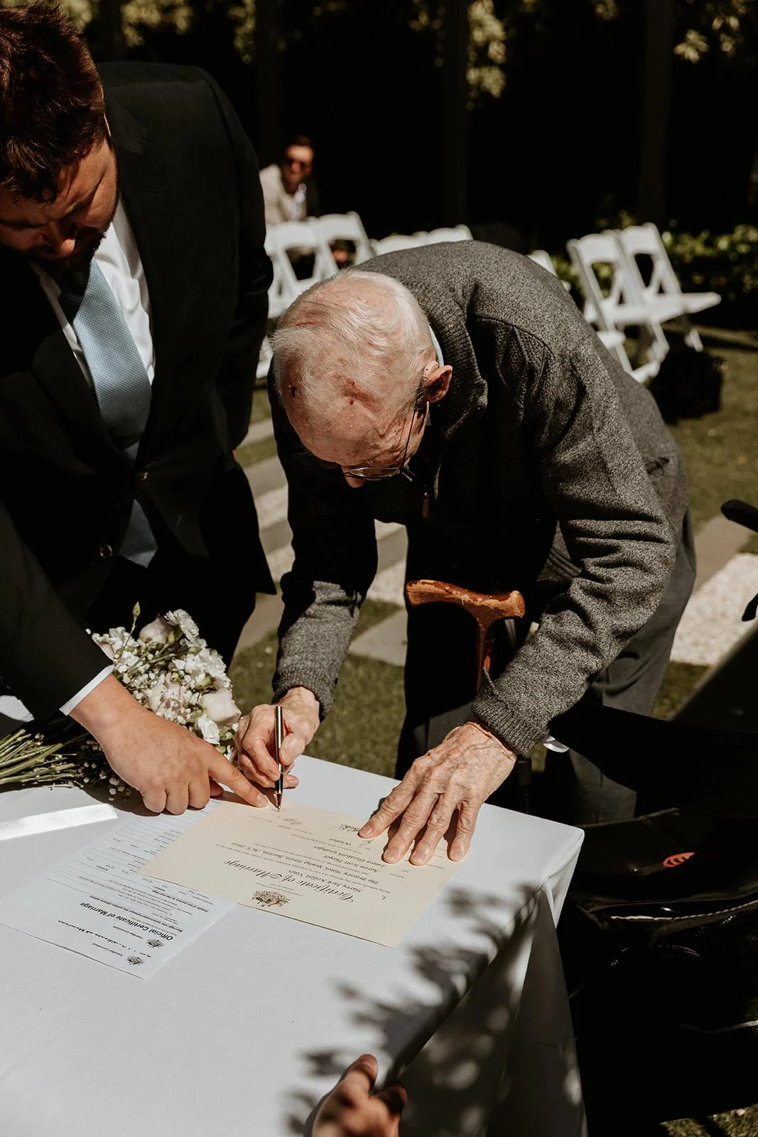 Signing the marriage certificate