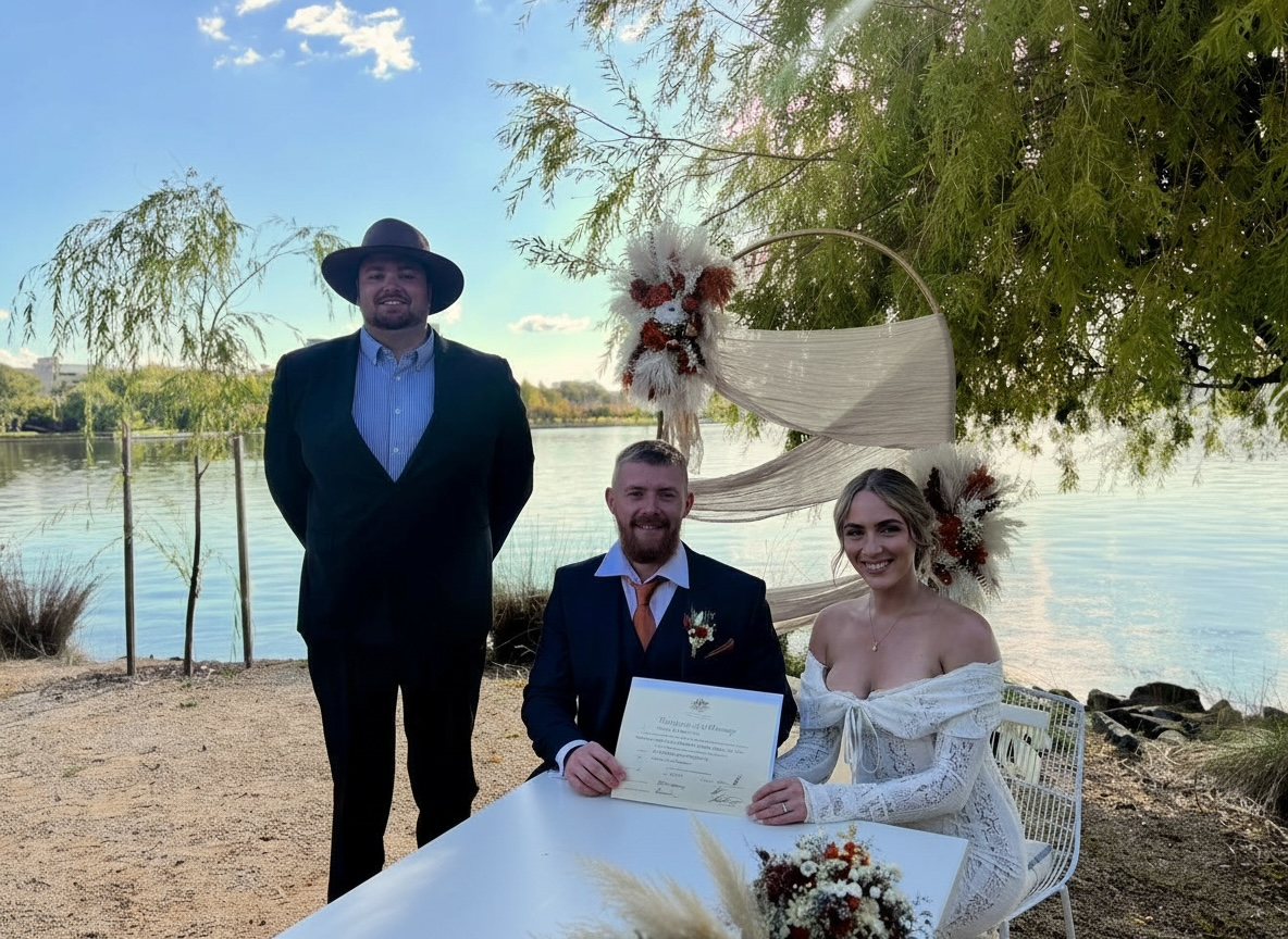 Elopement ceremony moment
