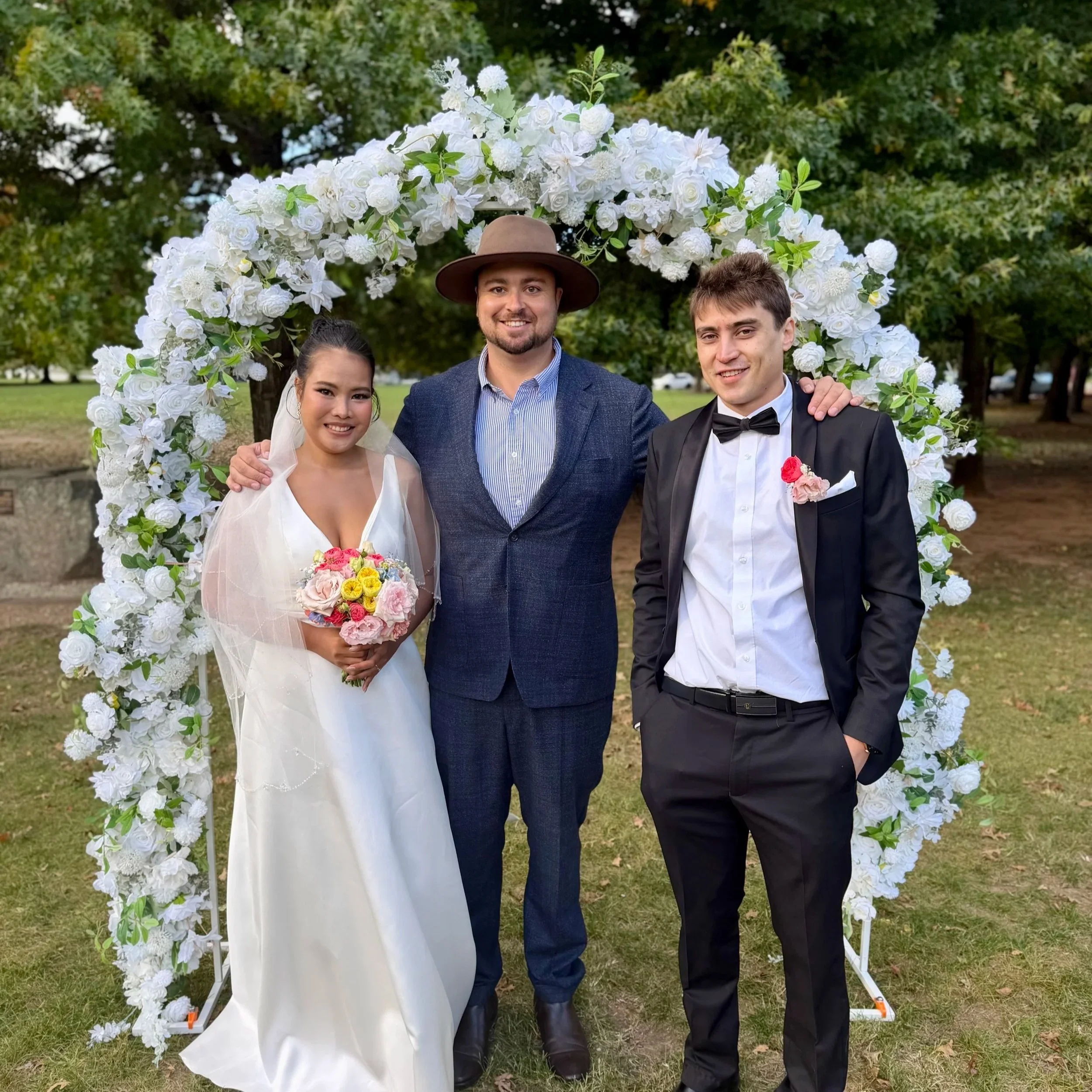 Harry officiating a wedding ceremony