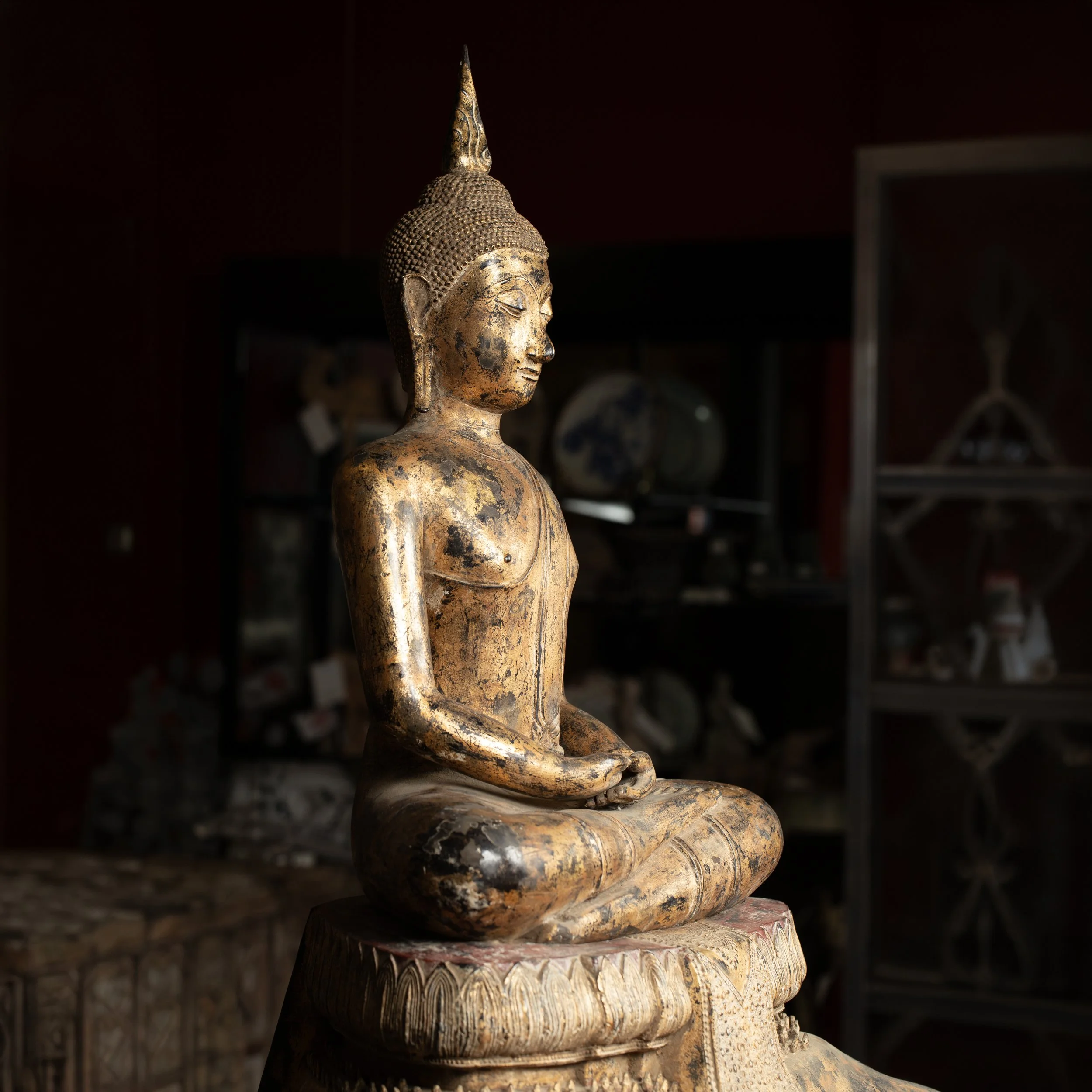 Gilded seated Buddha