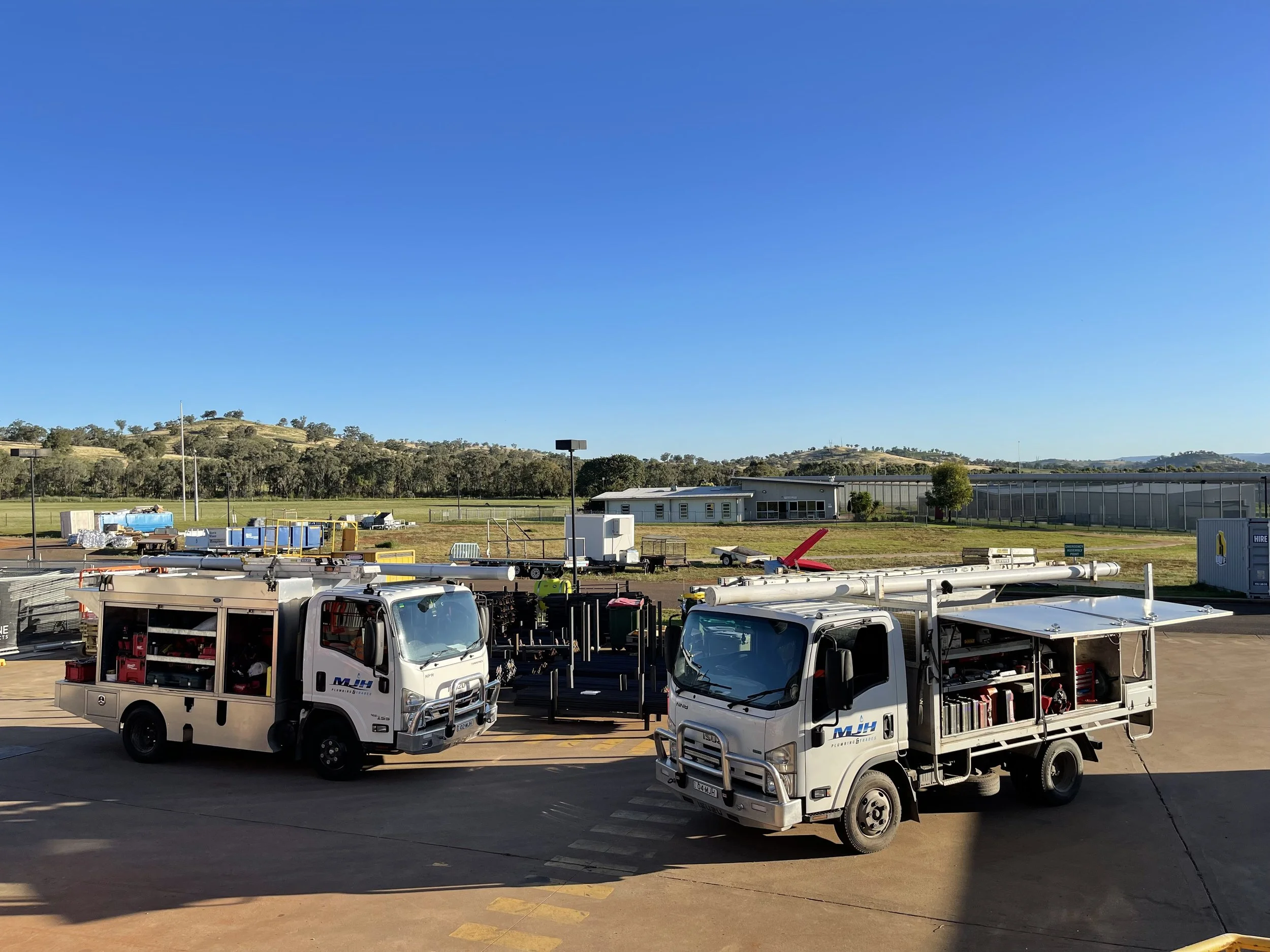 Commercial plumbing works on site