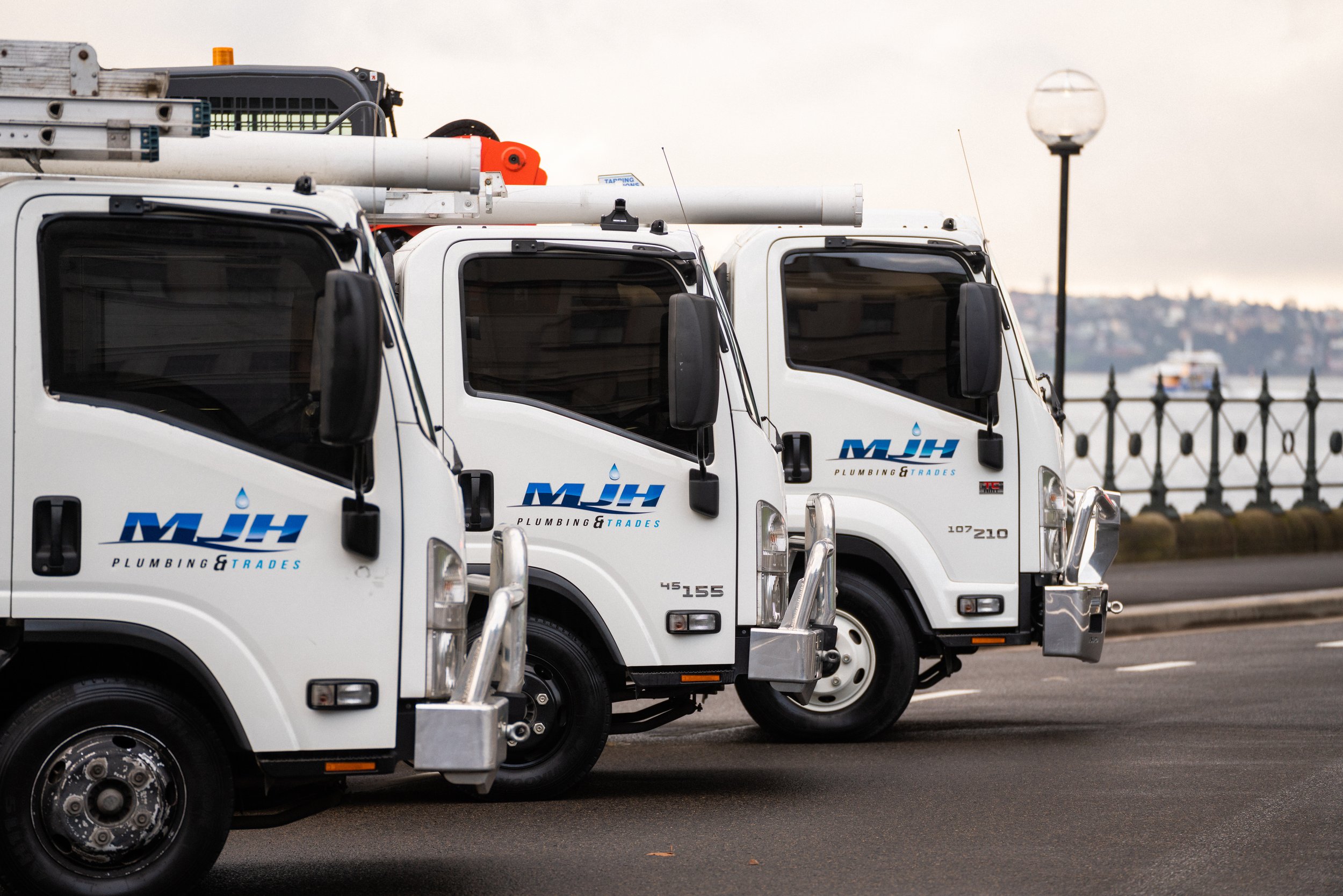 MJH Plumbing and Trades trucks in Sydney