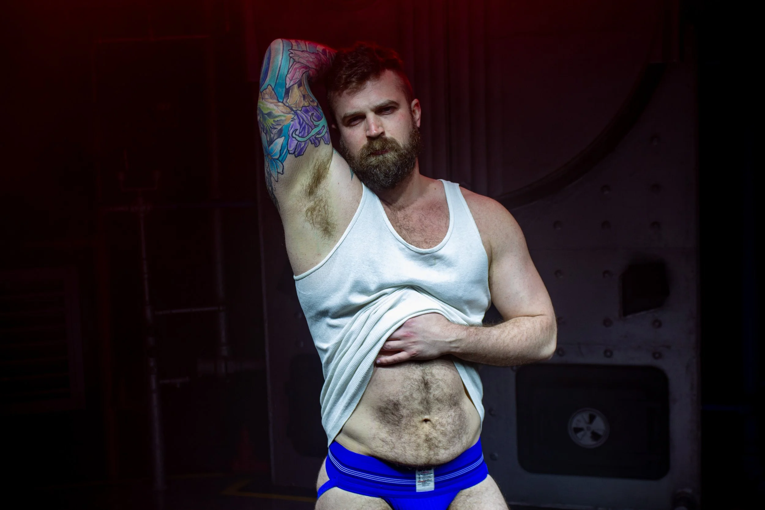 Dark fetish-forward nightlife promo image for The Hole Chicago