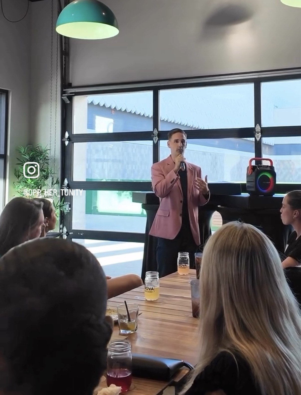 Jason speaking at the oppHERtunity launch event