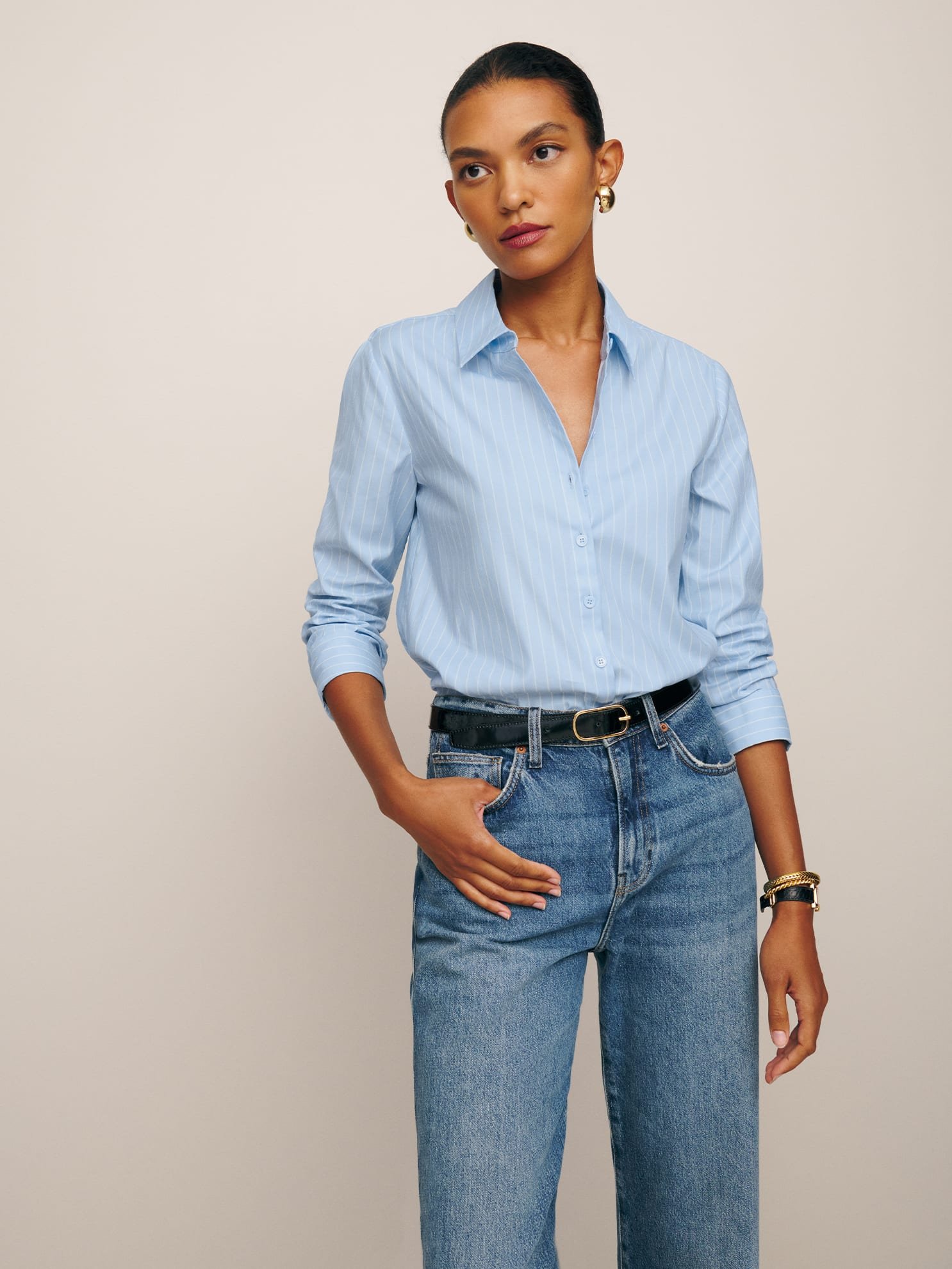Button down shirt from sustainable brand Reformation
