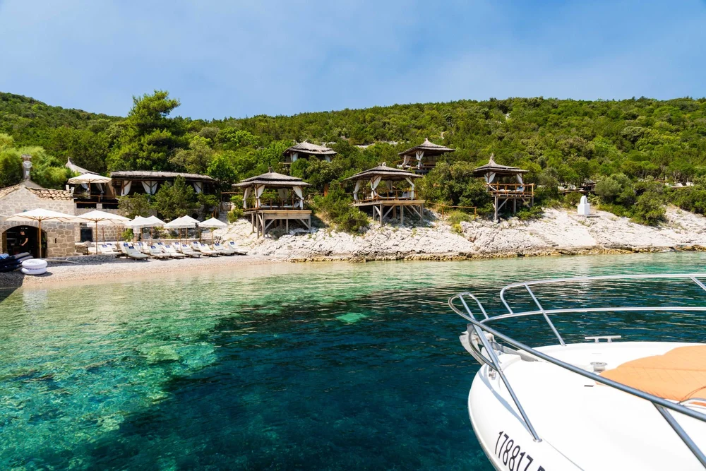 Dubrovnik coastline with a yacht