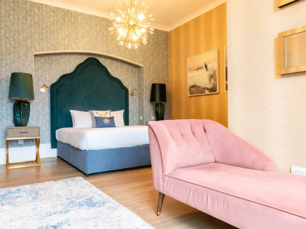 Recently refurbished bedroom at Queens Hotel Bournemouth
