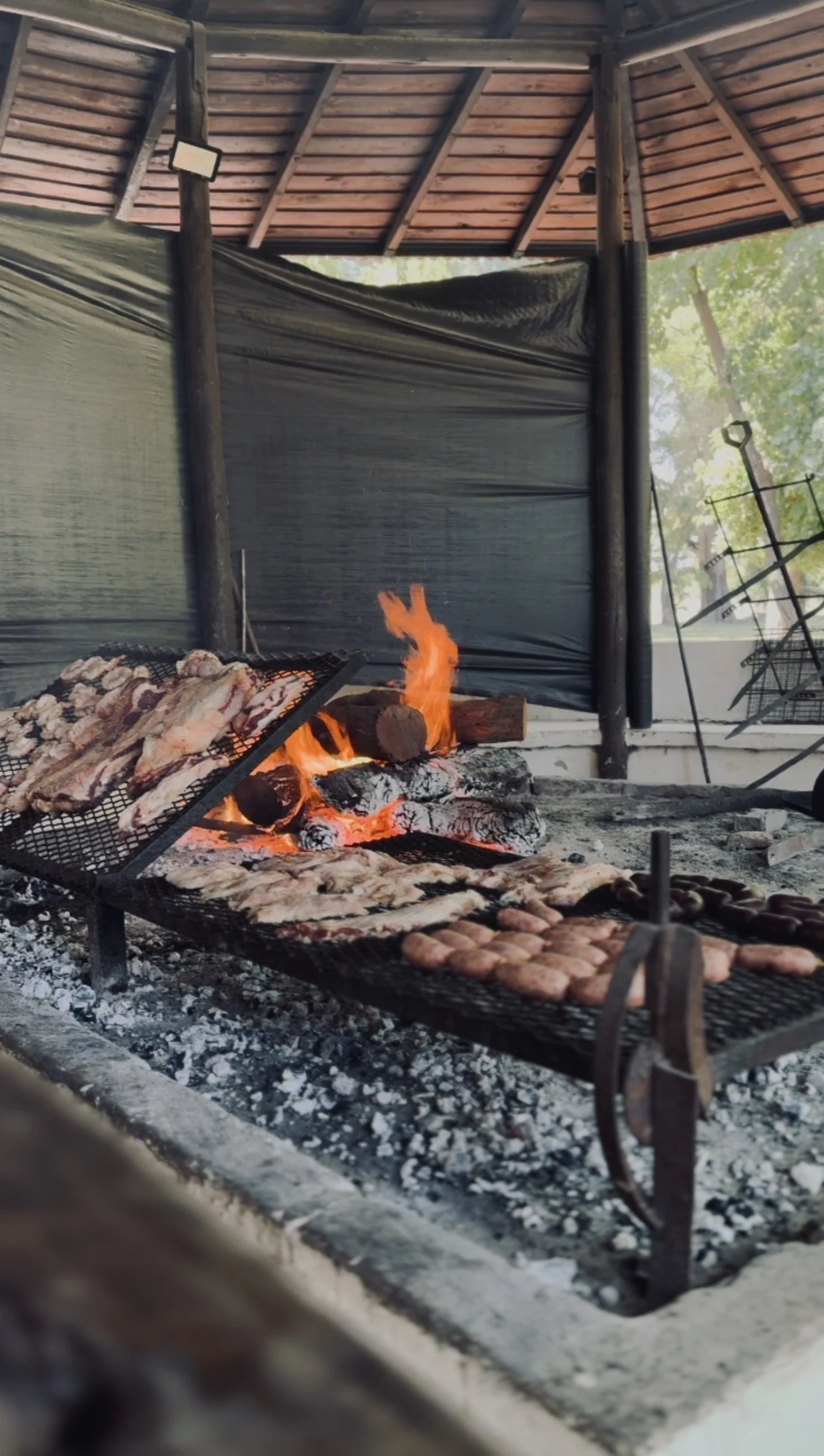 Traditional Argentine asado during Día del Campo