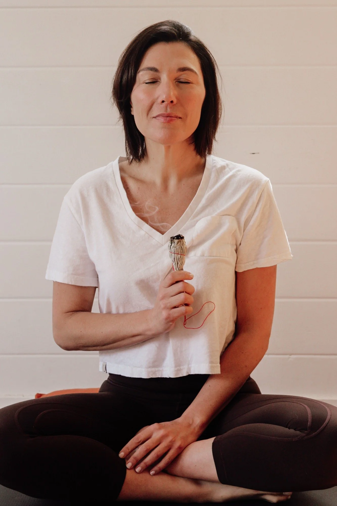 Seated somatic practice in morning light