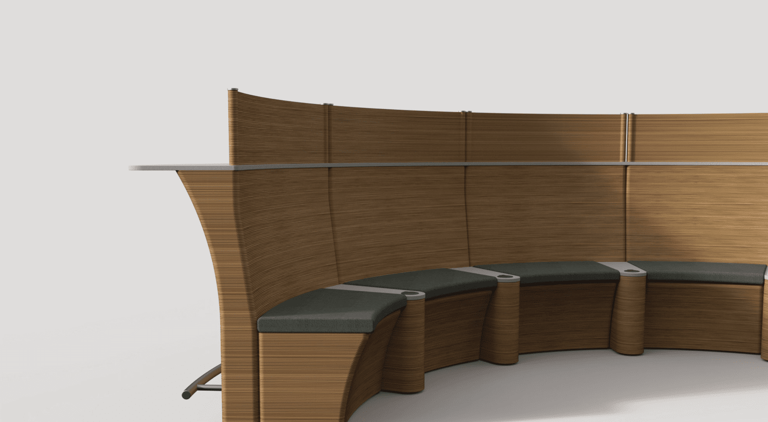 Curved lounge and counter