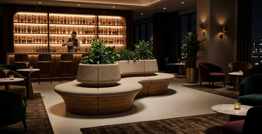Onda seating in a cocktail lounge and bar