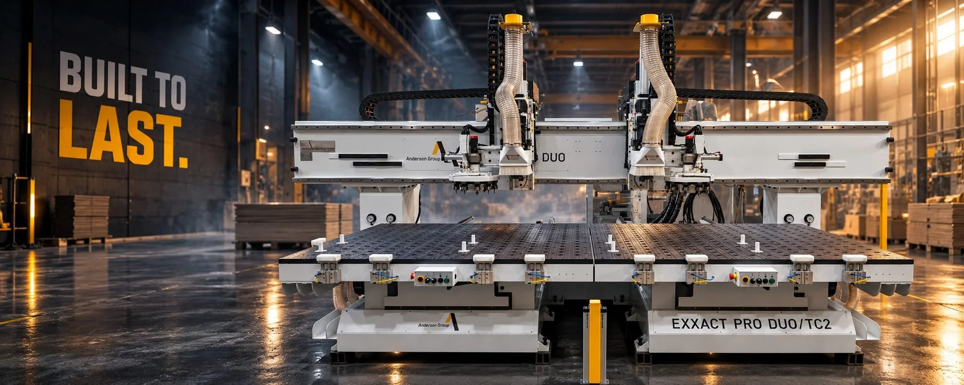 Anderson America EXXACT PRO DUO twin table CNC router, built to last