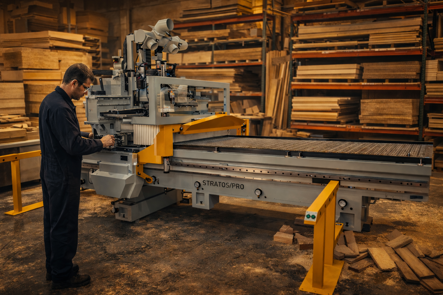 Anderson America CNC machine being serviced by a factory-trained technician