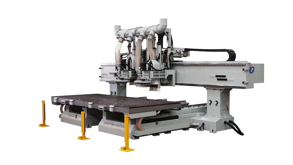 Anderson EXXACT PRO DUO TC2+D2 twin table CNC router with two router heads and boring blocks