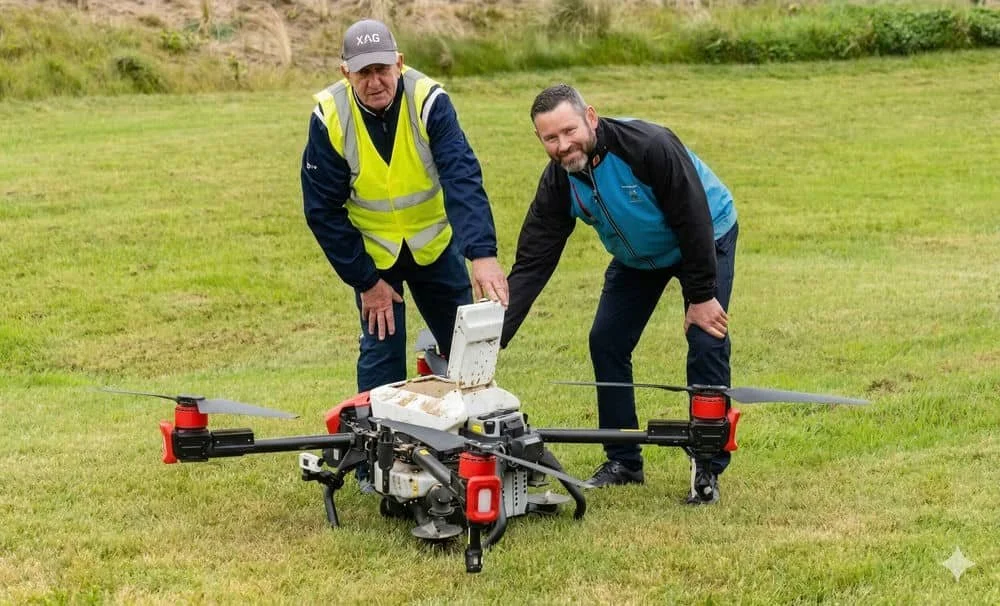 QuadRotor drone spraying at Wallasey Golf Club