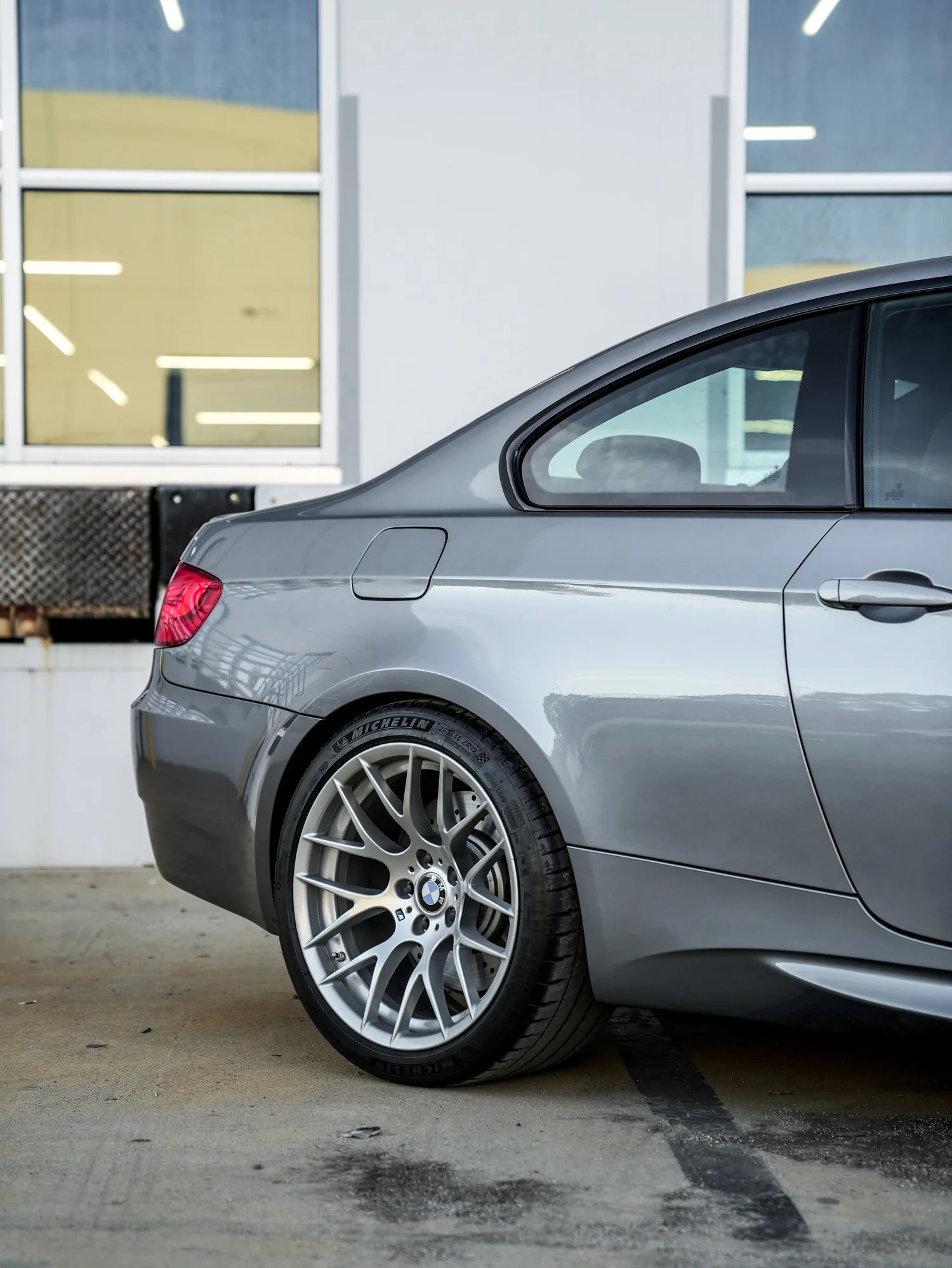 BMW E92 M3 PPF after Paint Protection Film (PPF), rear-quarter and wheel view