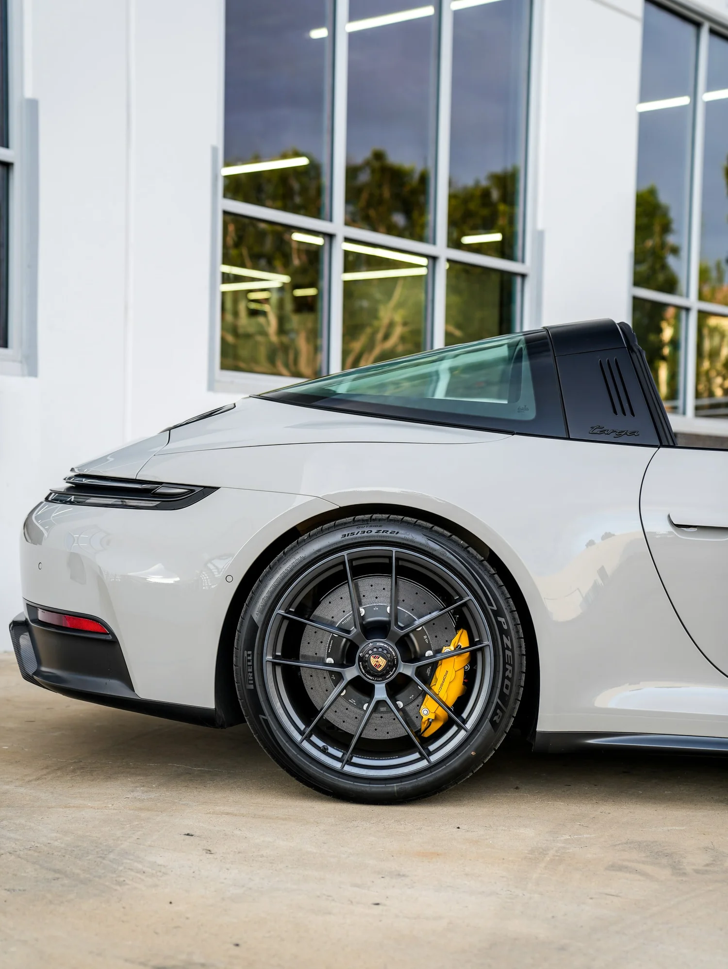 Porsche 911 Targa GTS PPF after Paint Protection Film (PPF), rear-left three-quarter view