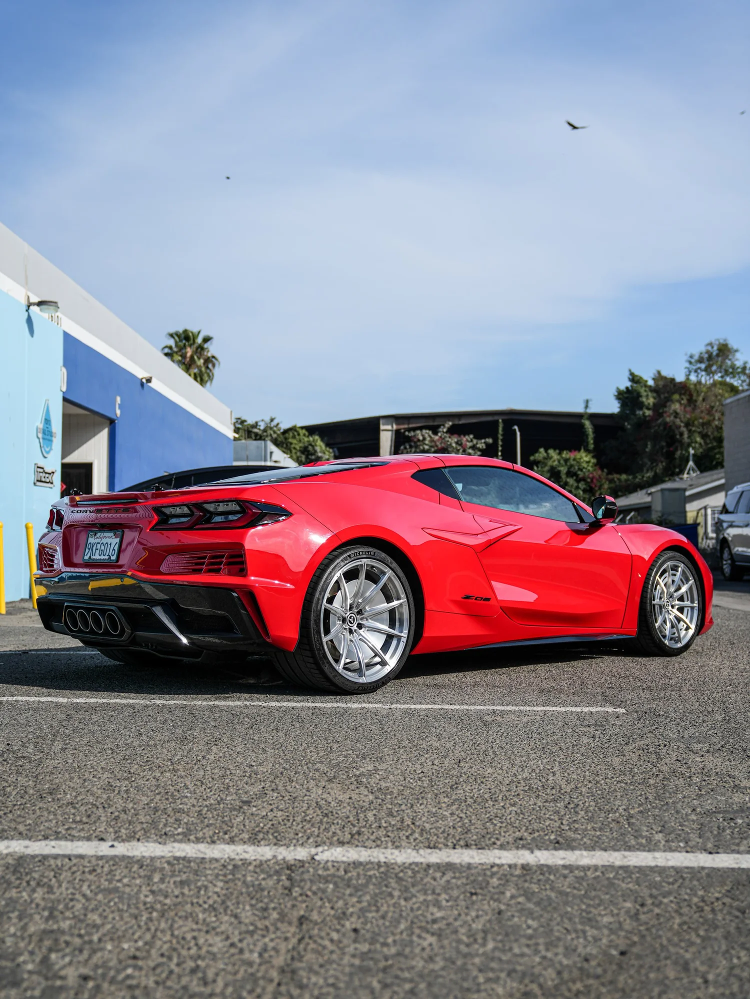 Chevrolet Corvette Z06 PPF after Paint Protection Film (PPF), rear-left three-quarter view