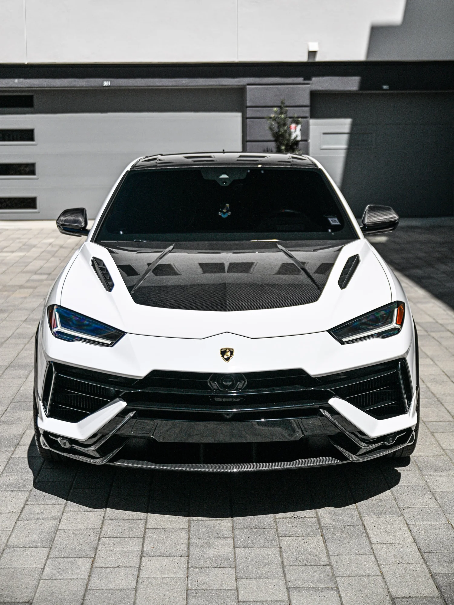 Lamborghini Urus Performante after Paint Protection Film (PPF) and Window Tint, low-angle front view