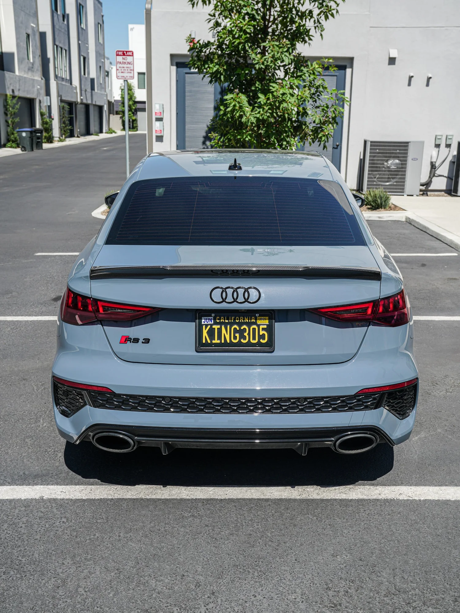 Audi RS 3 XR Plus after Window Tint and Ceramic Coating, direct rear view