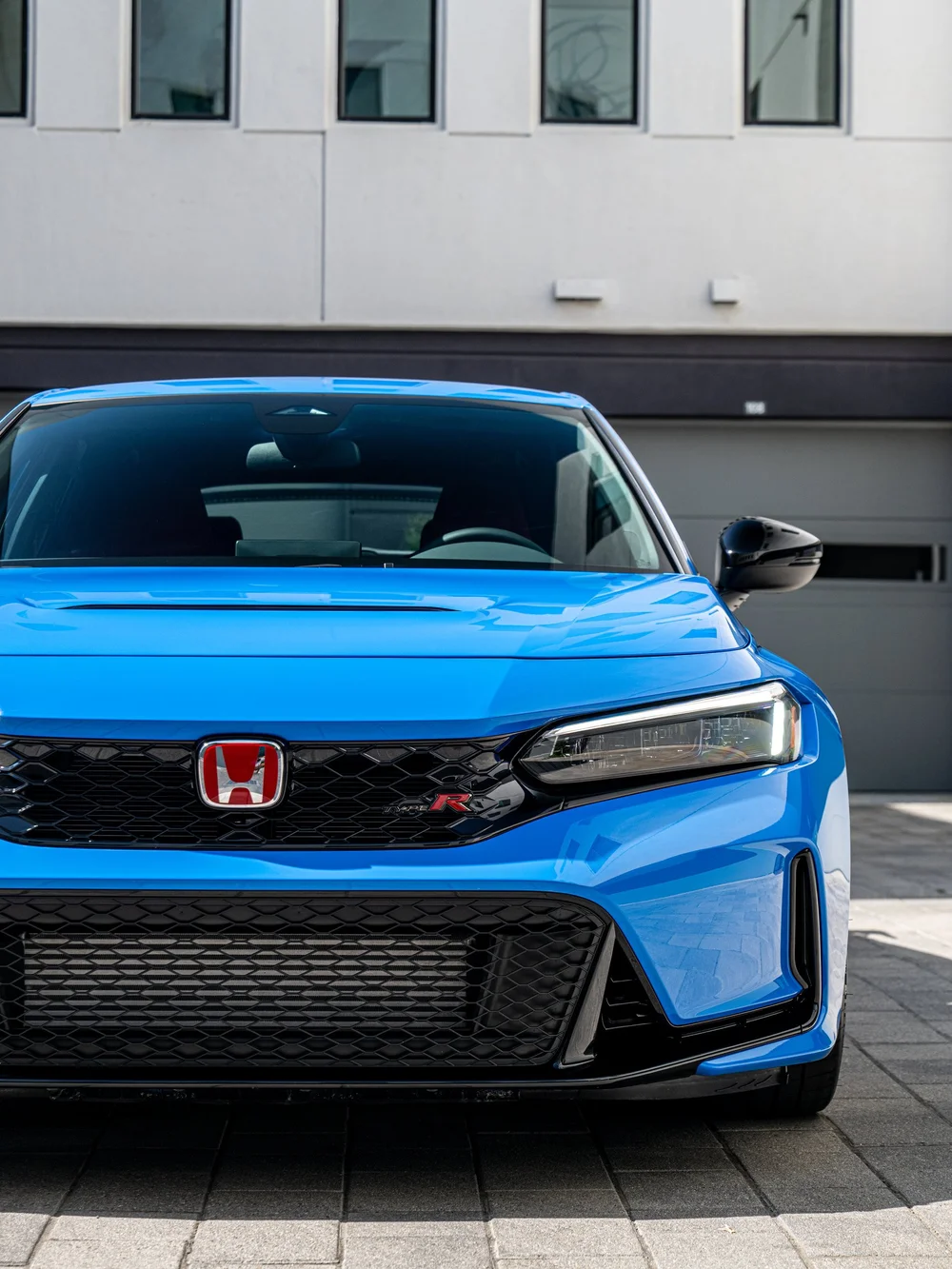 Front bumper, grille and headlight detail on a 2026 Honda Civic Type R with clear PPF