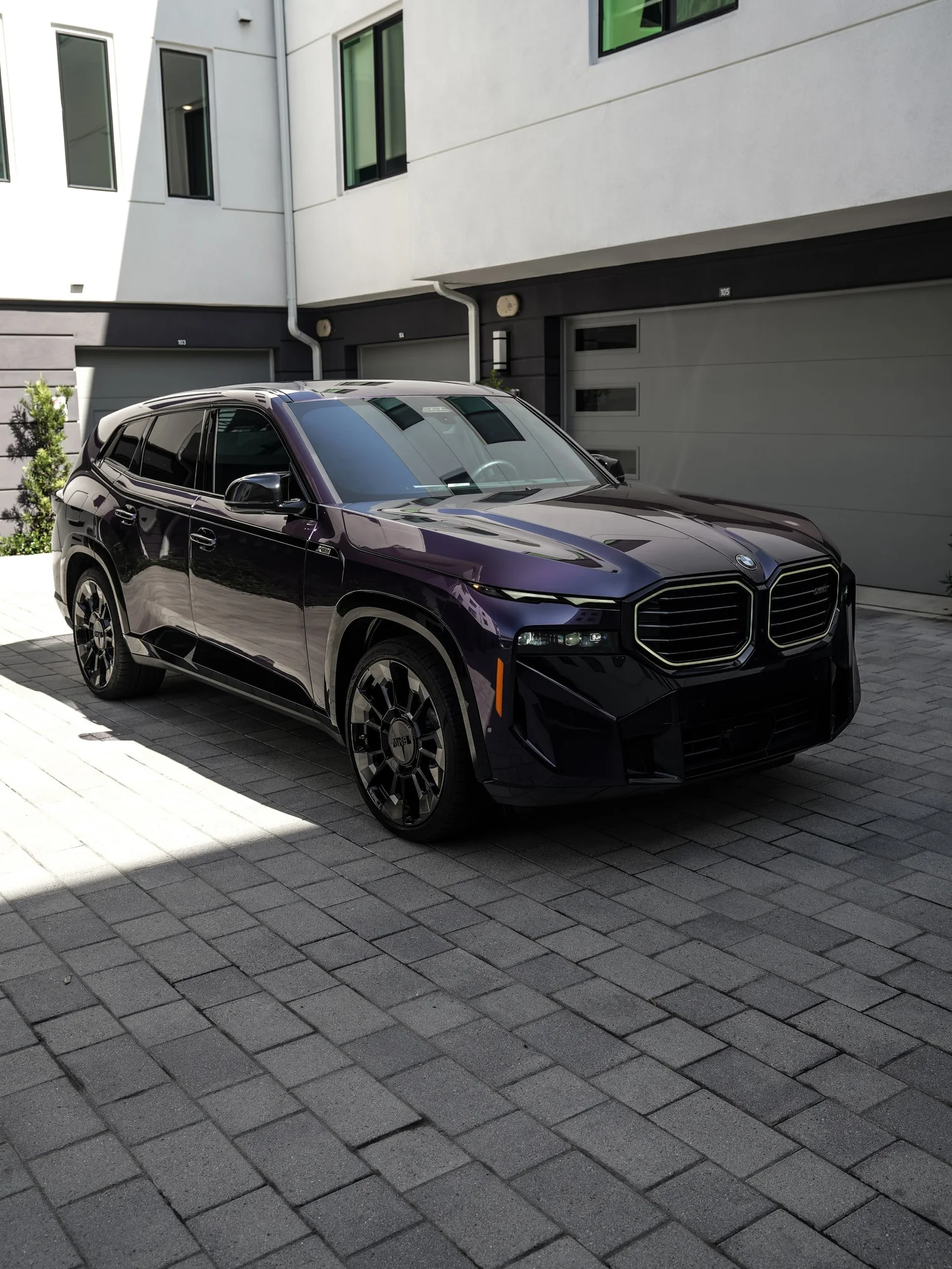 BMW XM Venetian Mauve Colored PPF after Paint Protection Film (PPF), front-left three-quarter view
