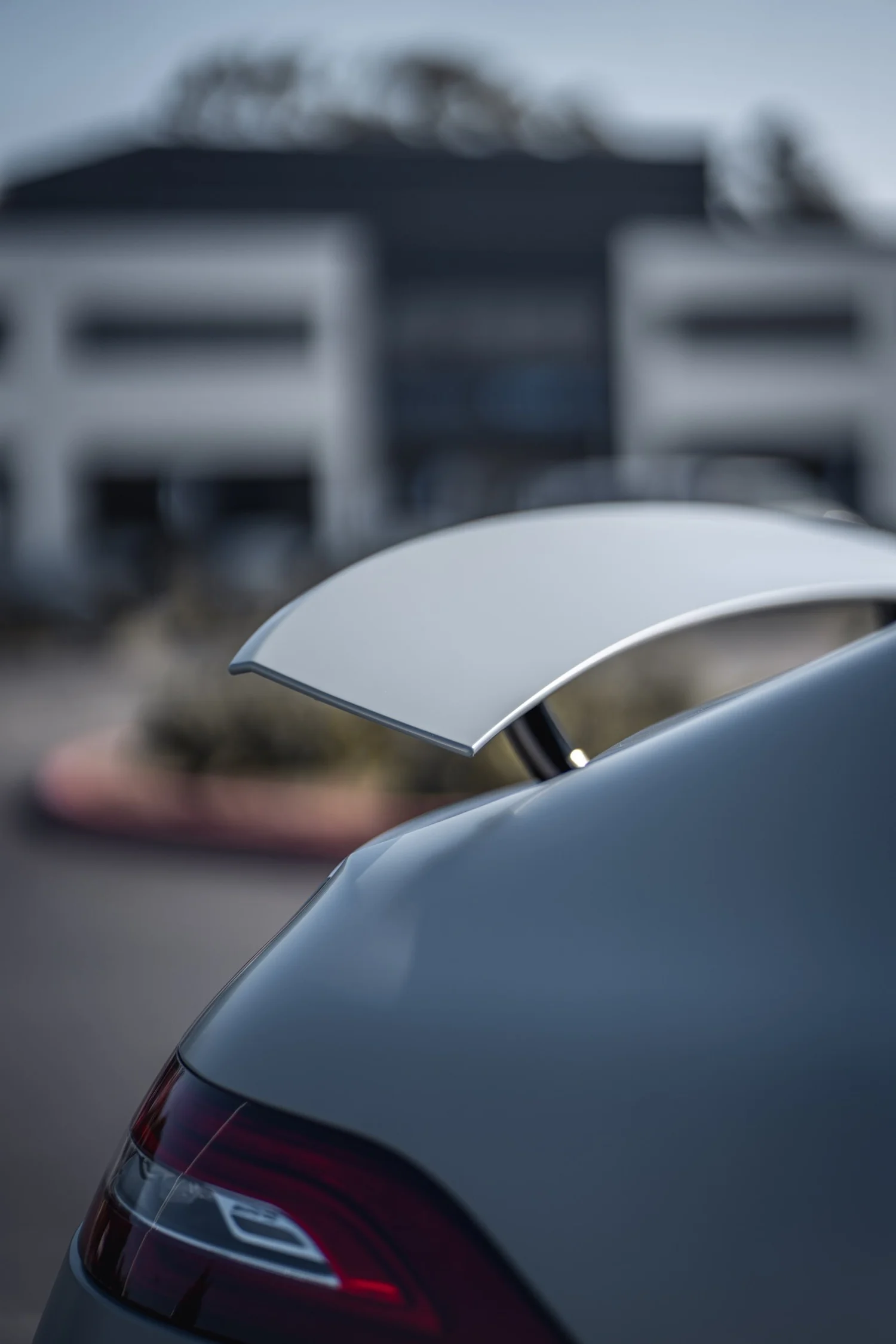 Mercedes-AMG GT 53 Avery Battleship Grey after Vinyl Wrap, windshield and roofline view