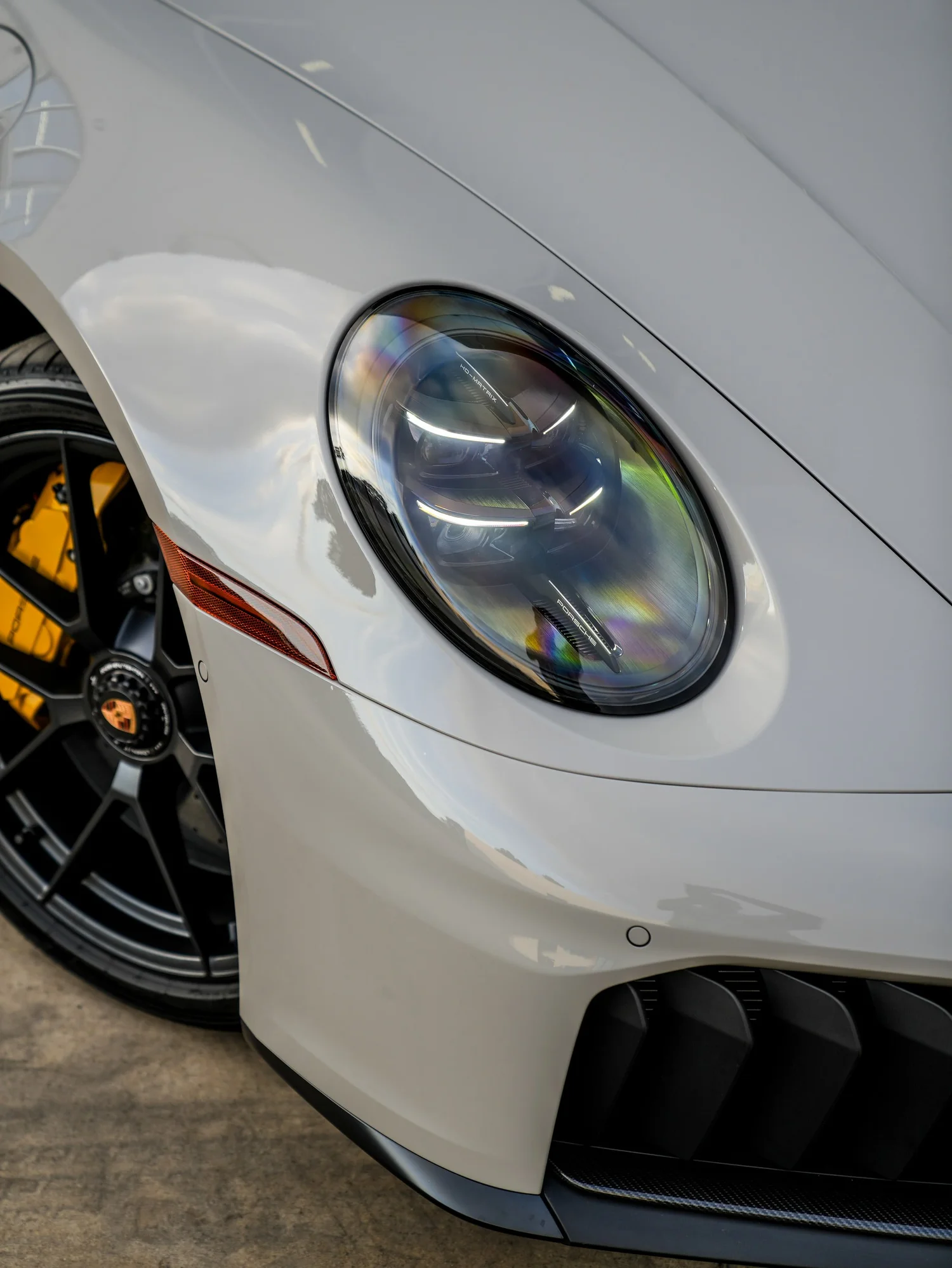 Porsche 911 Targa GTS PPF after Paint Protection Film (PPF), front-corner view