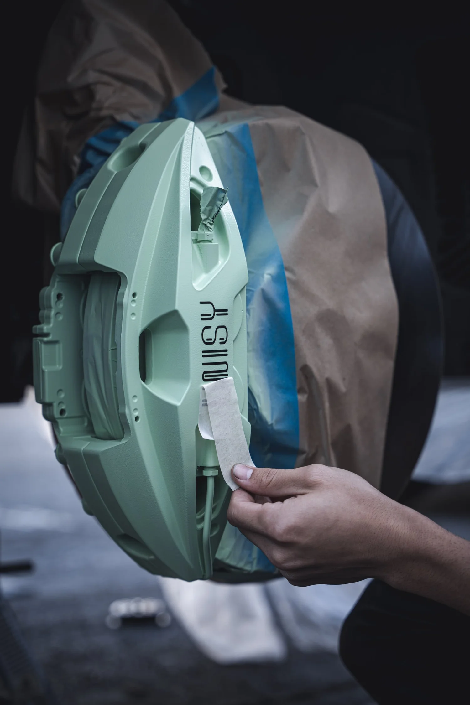 BMW M850i Brake Caliper Color Change after Brake Caliper Repaint, hood and paint-finish detail