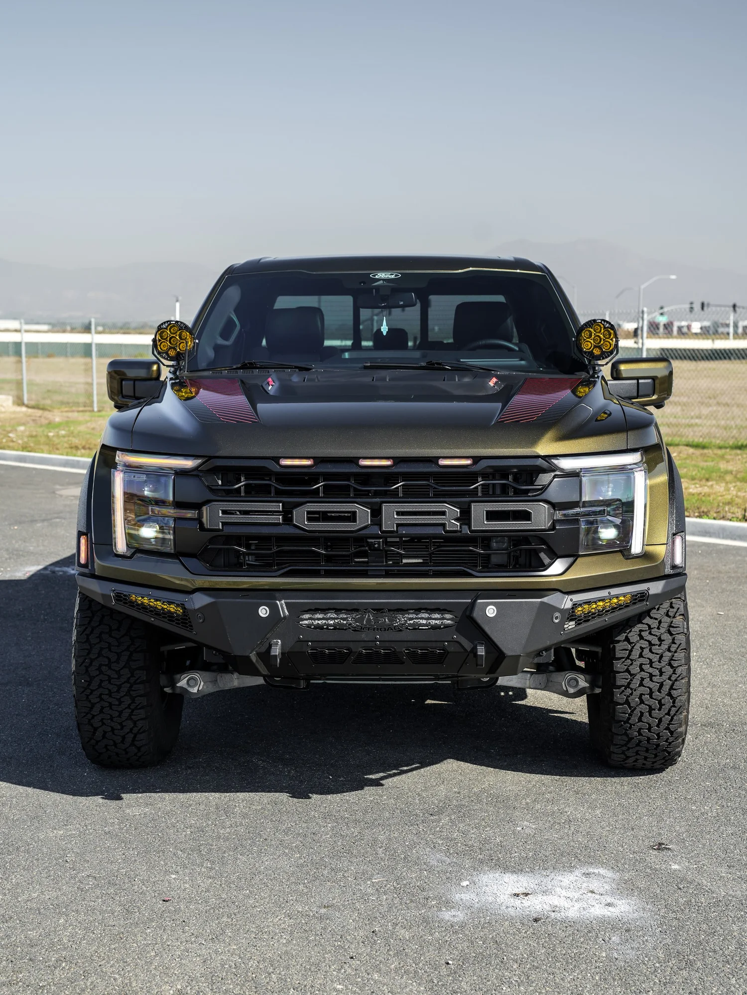 Black Ford F-150 Raptor after Paint Protection Film (PPF) and Window Tint, front-right three-quarter view