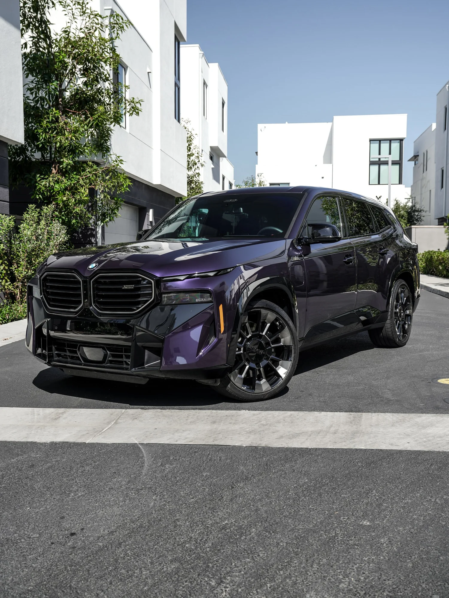BMW XM Venetian Mauve Colored PPF after Paint Protection Film (PPF), front-right three-quarter view