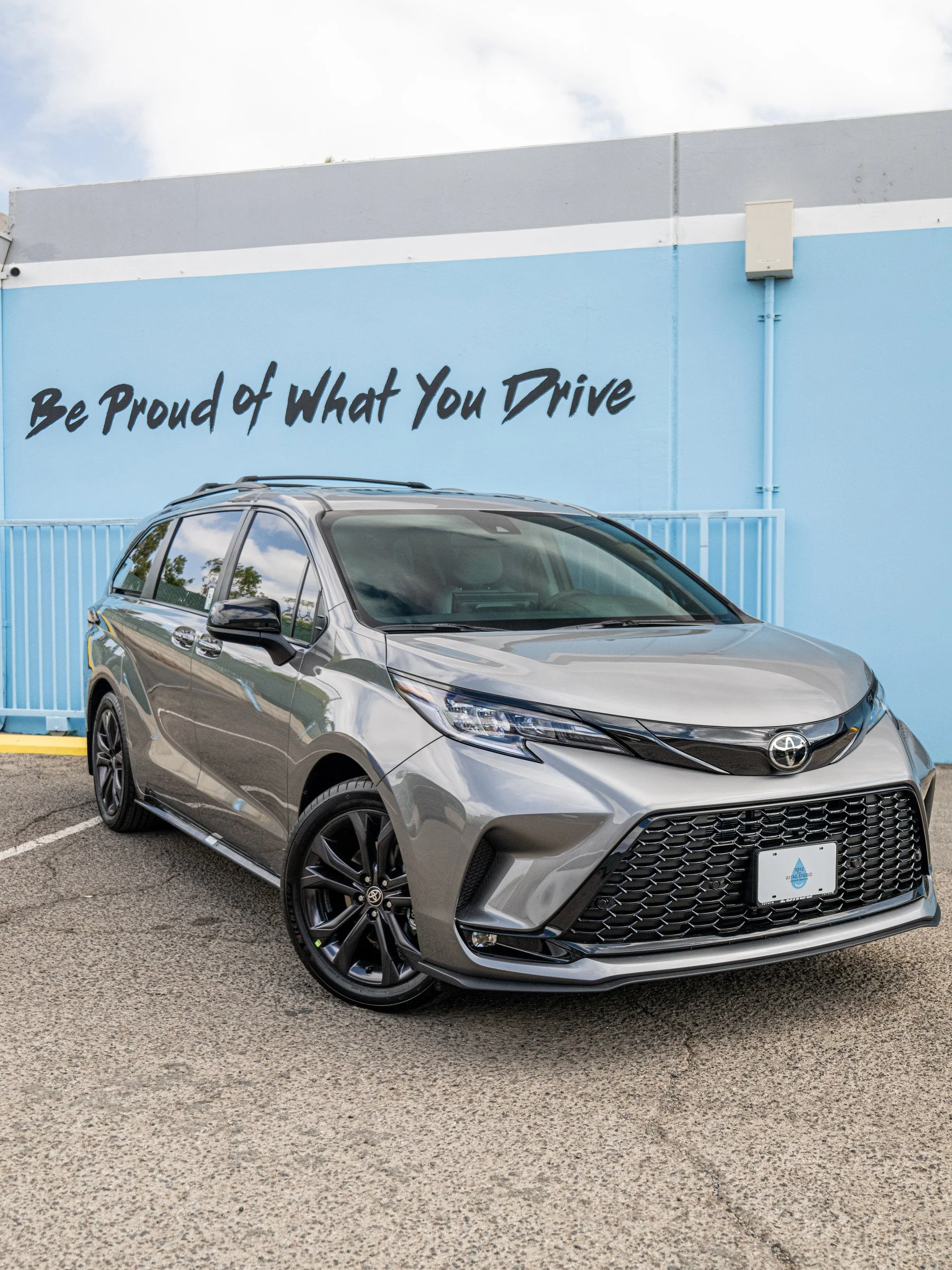 2026 Toyota Sienna XSE in Heavy Metal after XPEL ceramic coating and XR Plus tint, front three-quarter view