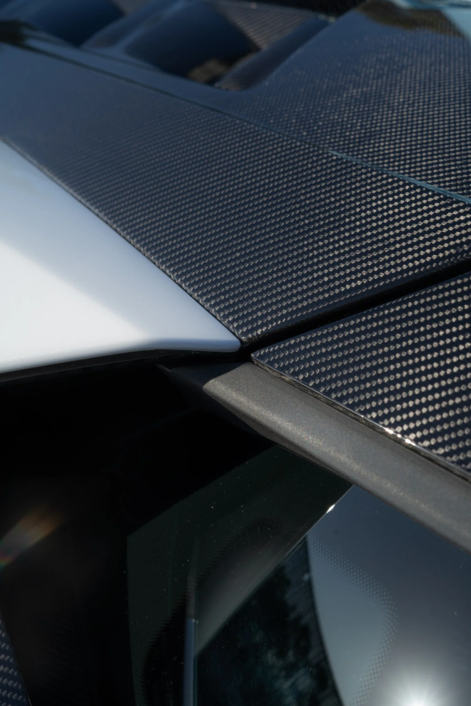 Close view of the Revuelto exposed carbon aero and visible carbon weave.