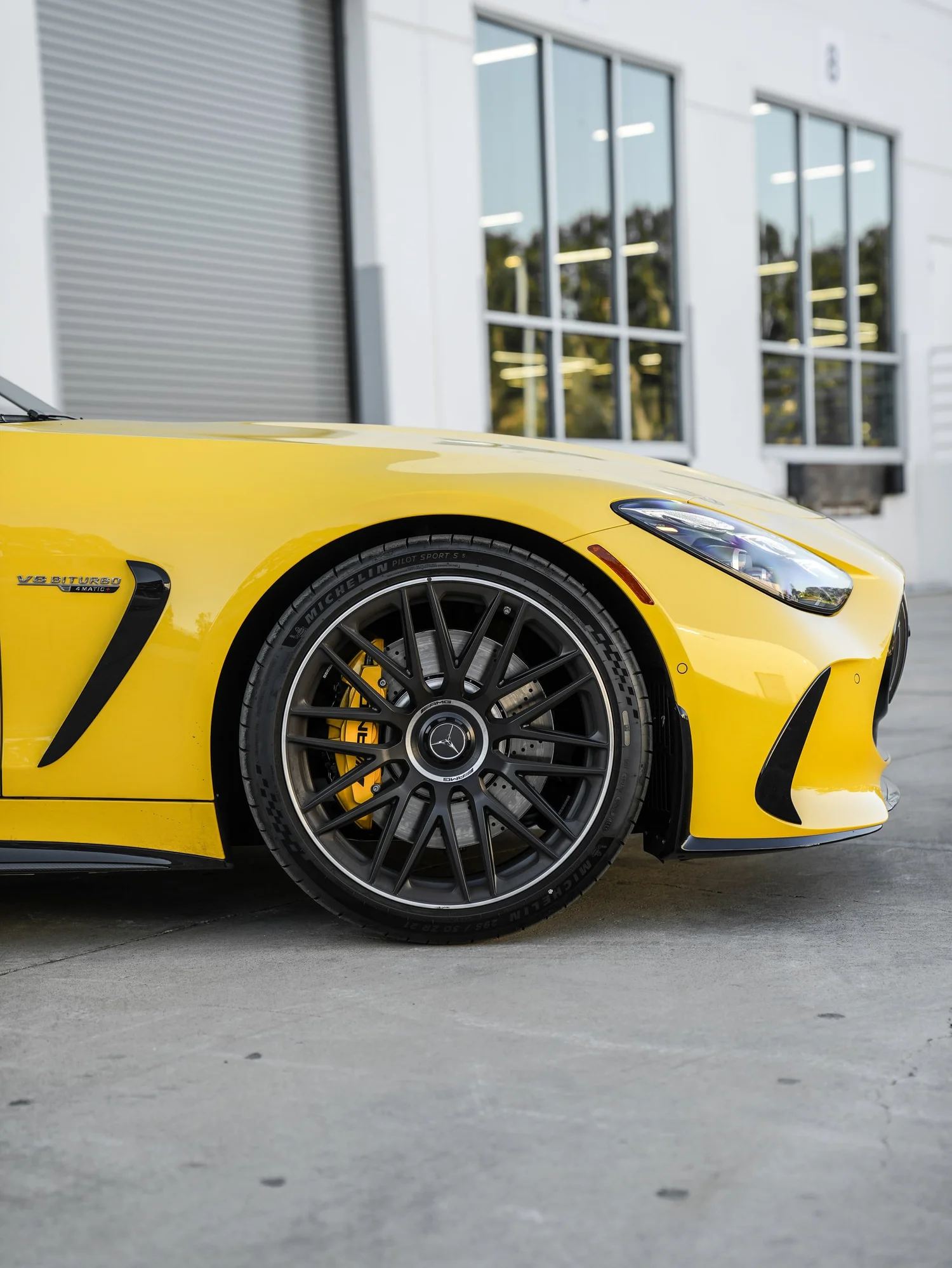 Mercedes-AMG GT 63 after Ceramic Coating, front wheel and body view