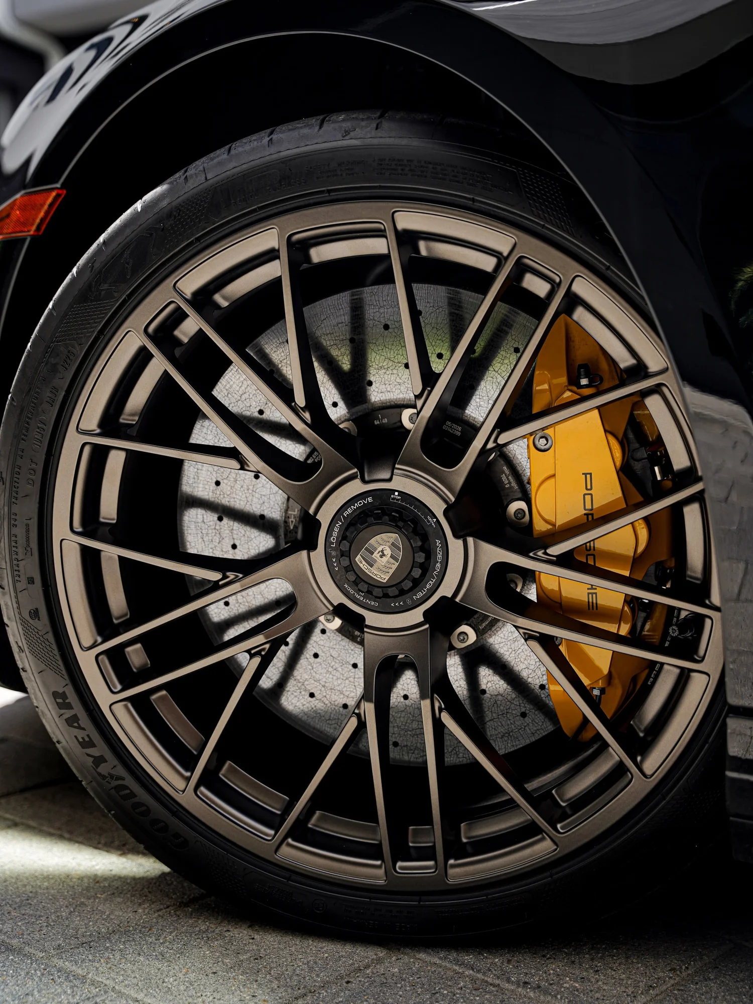 Porsche 911 Turbo S after Paint Protection Film (PPF), Window Tint and Ceramic Coating, wheel and brake caliper detail