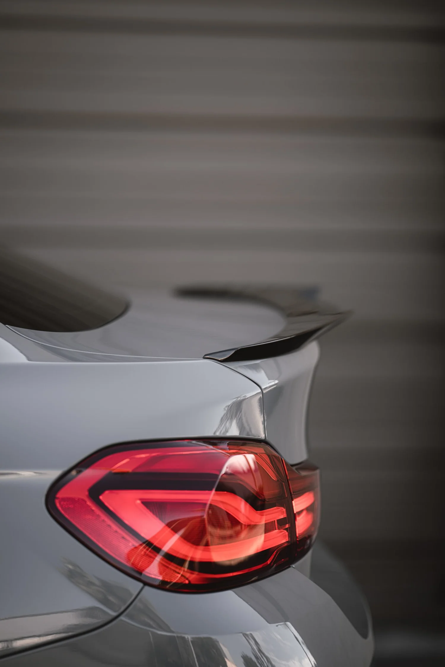 BMW 440i Inozetek Nardo Grey after Ceramic Coating, Vinyl Wrap and Wheel Powder Coating, rear body and taillight view