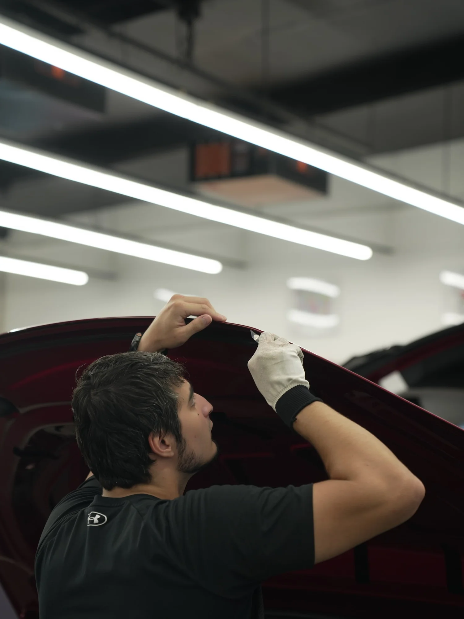 Tesla Model X after Paint Protection Film (PPF) and Window Tint, wrap or PPF installation detail