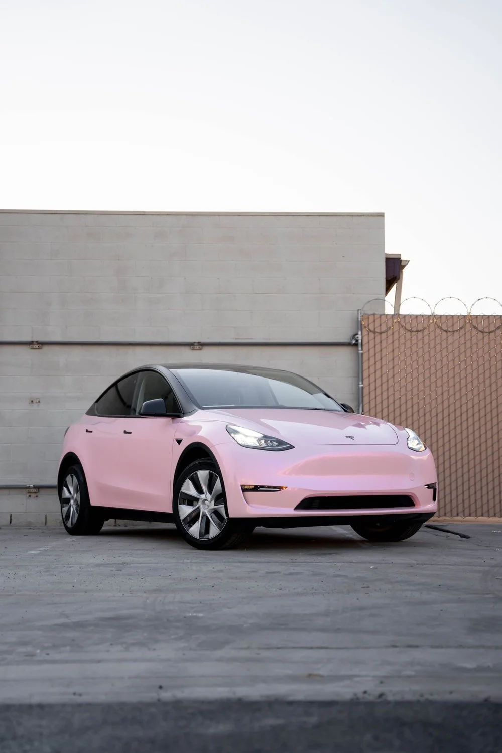 Tesla Model Y Color Shifting Pink Vinyl Wrap & XPEL XR Plus Window Tint — Color Shifting Pink Vinyl Wrap · XPEL XR Plus Window Tint