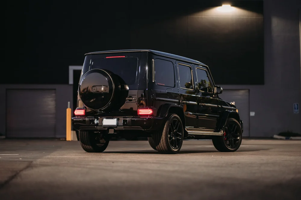Mercedes-AMG G 63, wide rear three-quarter view showing the complete vehicle
