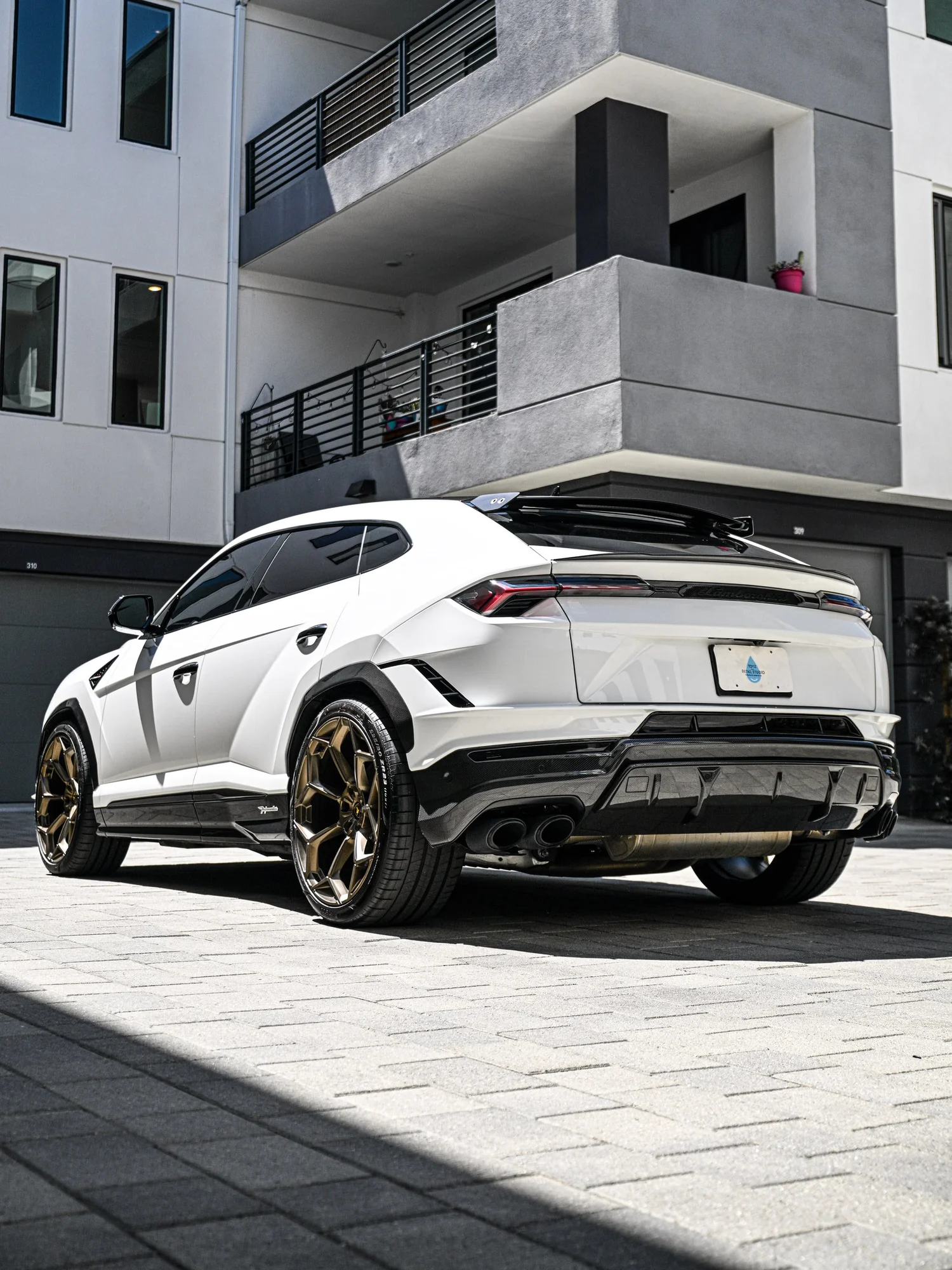 Lamborghini Urus Performante after Paint Protection Film (PPF) and Window Tint, rear-left three-quarter view