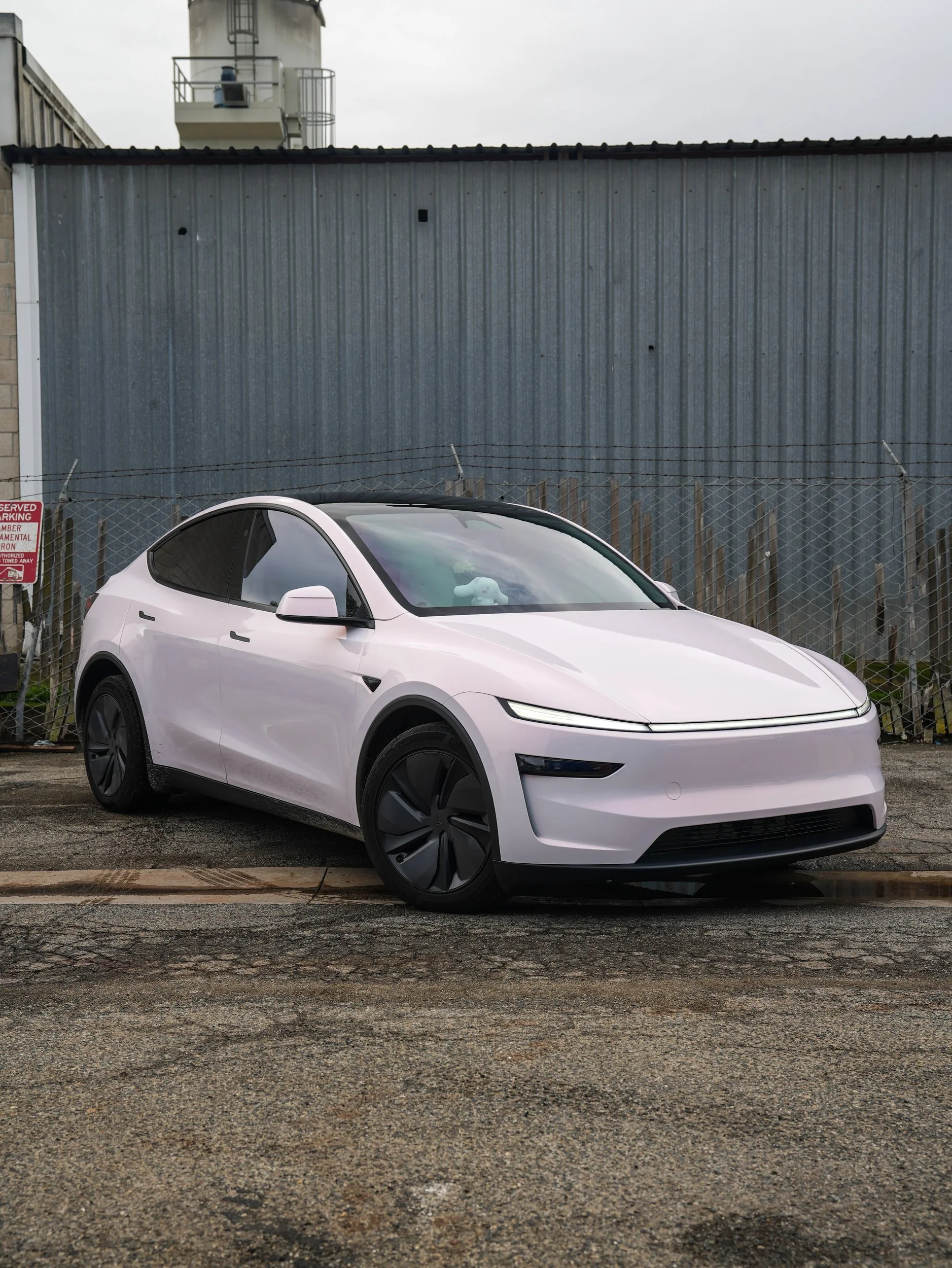 Pale Blush Pink Tesla Model Y Vinyl Wrap — Vinyl Wrap