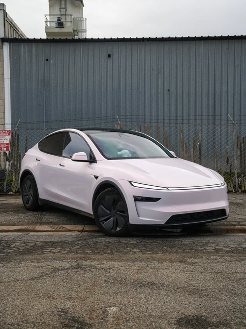 Model Y Pale Blush Pink Wrap project photograph