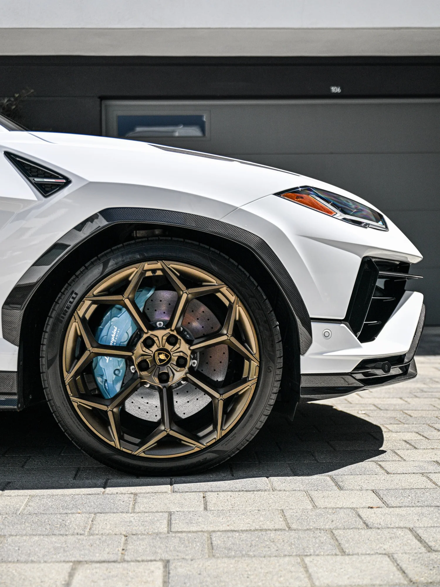 Lamborghini Urus Performante after Paint Protection Film (PPF) and Window Tint, front wheel and body view