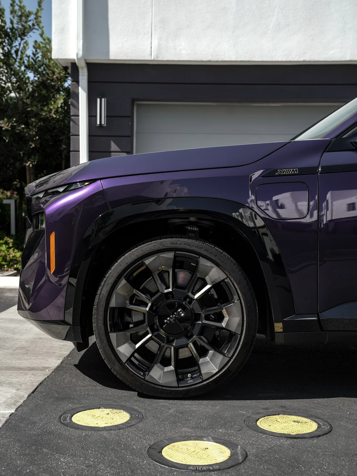 BMW XM Venetian Mauve Colored PPF after Paint Protection Film (PPF), front-fender and wheel view