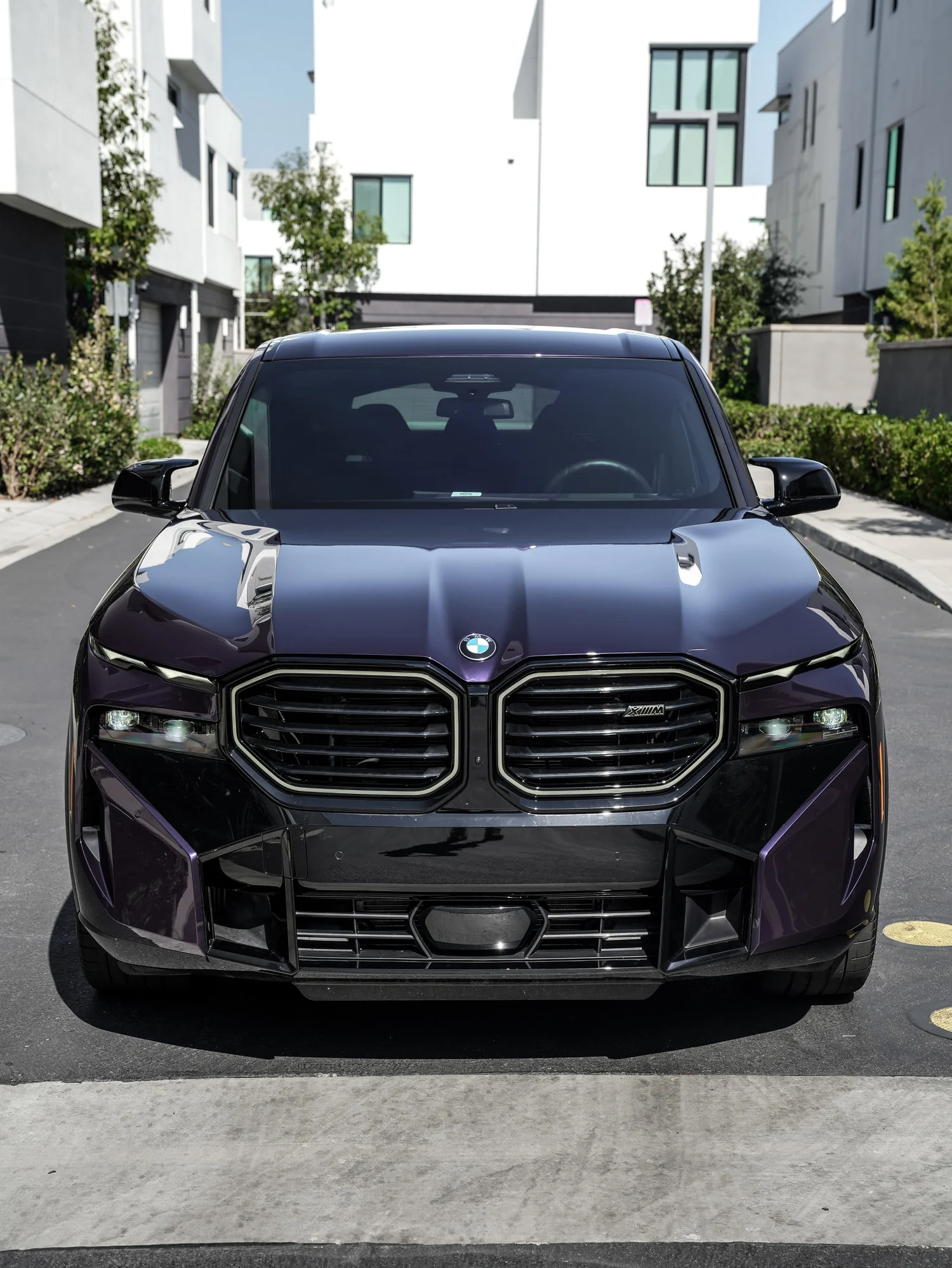 BMW XM Venetian Mauve Colored PPF after Paint Protection Film (PPF), direct front view