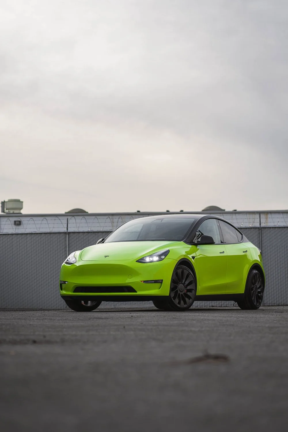 Tesla Model Y Acid Green Vinyl Wrap — Acid Green Vinyl Wrap
