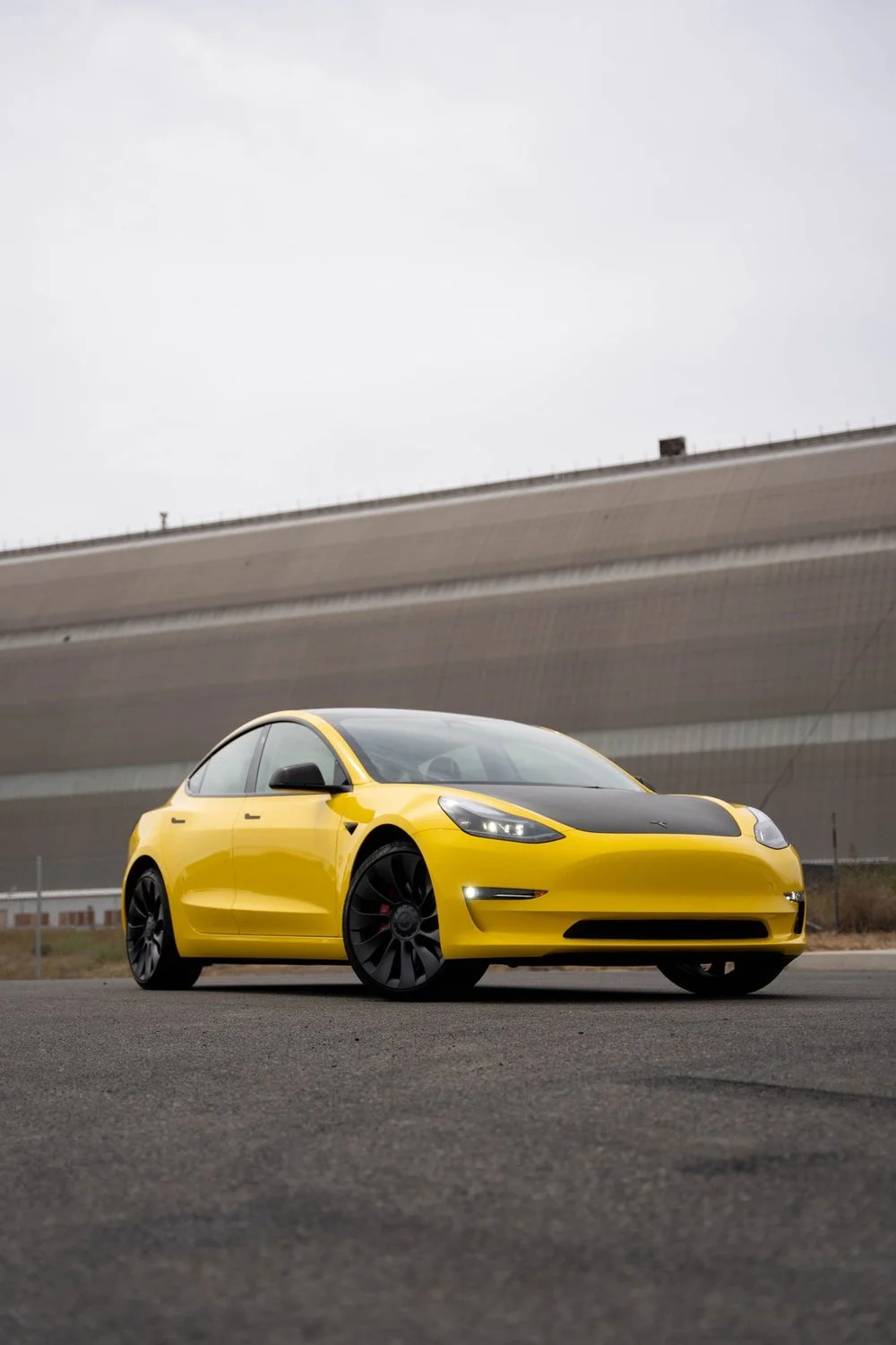 Tesla Model 3 Racing Yellow Vinyl Wrap — Racing Yellow Vinyl Wrap