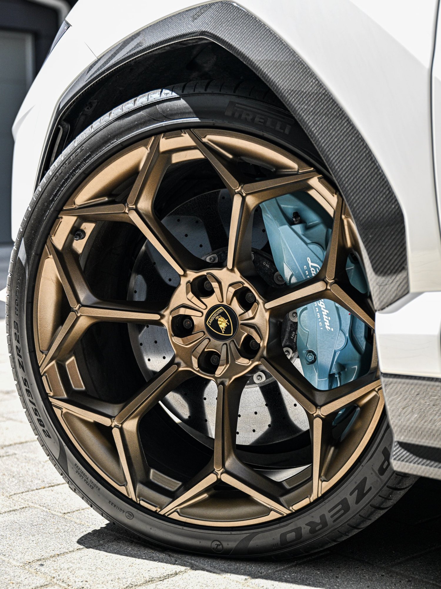 Lamborghini Urus Performante after Paint Protection Film (PPF) and Window Tint, wheel and brake caliper detail