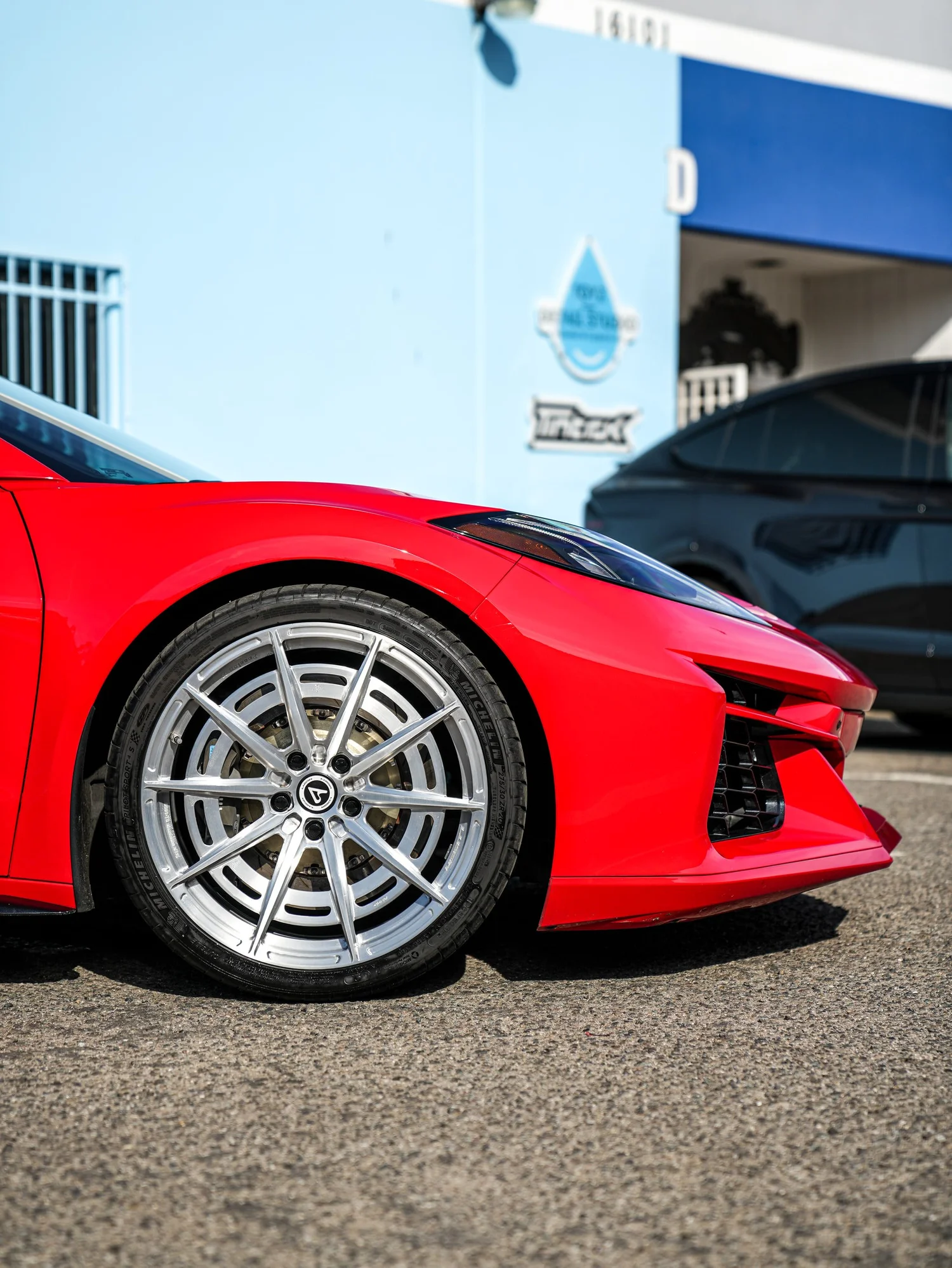 Chevrolet Corvette Z06 PPF after Paint Protection Film (PPF), front wheel and body view